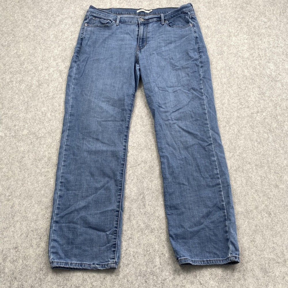 Levi's Classic Straight Jeans Womens 16W (38x30) Blue Med Wash Stretch Denim